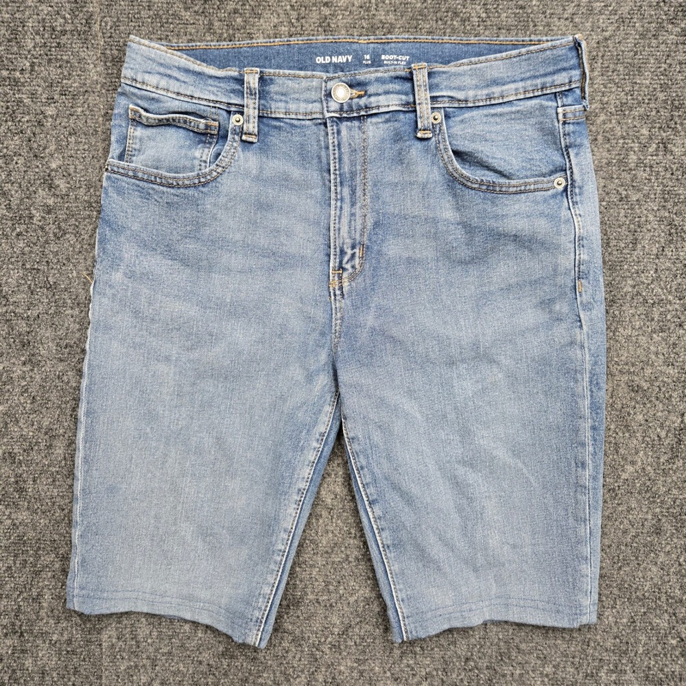 Old Navy Built-In Flex Denim Shorts Light Wash Blue Womens Plus Size 16 W31